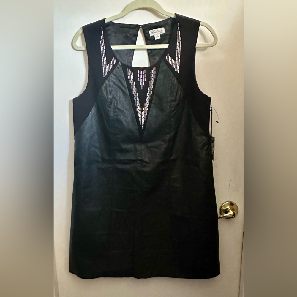 ❎Sold❎Nicole Ritchie NWT Black Faux Leather Dress